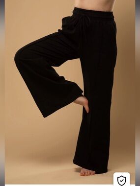 EUC Manners London wide leg trackies trousers in Black